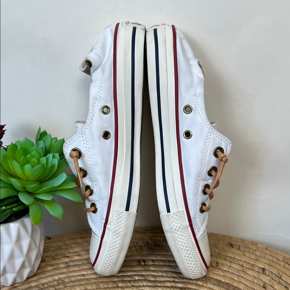 CONVERSE • All Star Shoreline White Sneakers Tan Laces 8 - Picture 6 of 9